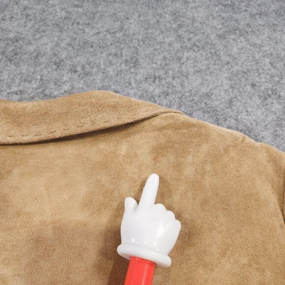 Eddie Bauer Suede Jacket Womens Medium Tan Leather Western Washable Coat Pockets - Picture 15 of 16